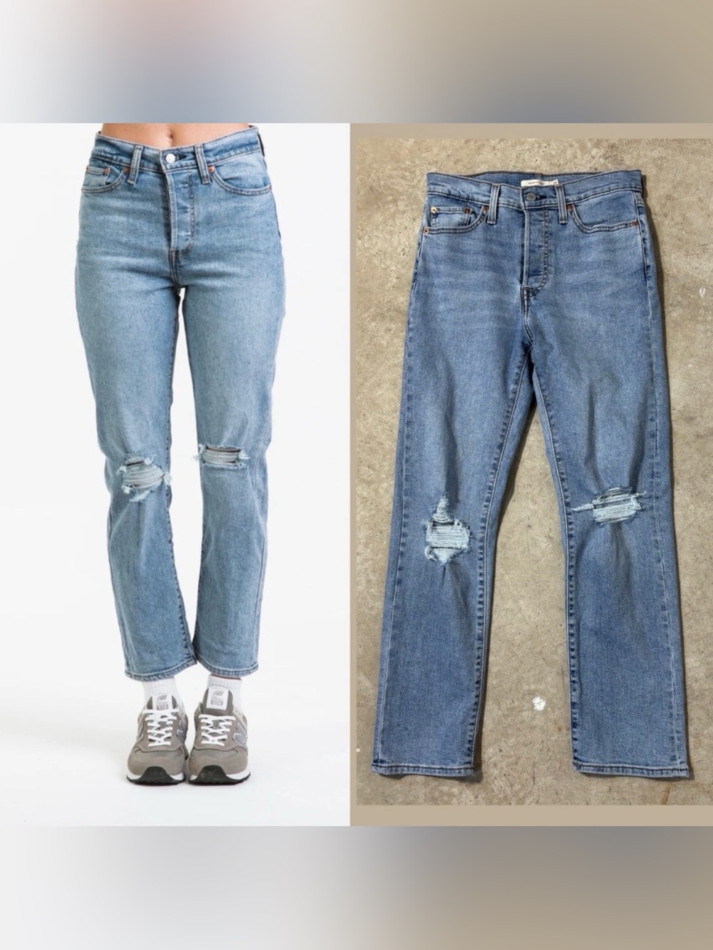 Levi's Blue Distressed Wedgie Straight Leg Jeans Women’s Size 28 Button Fly